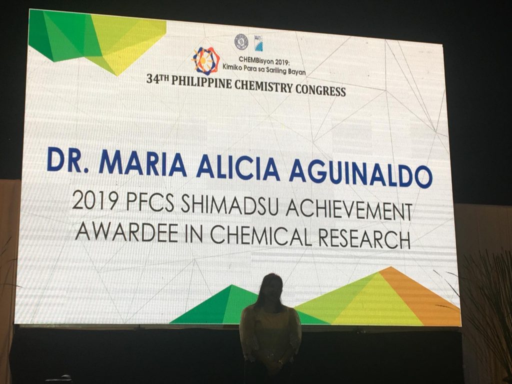 Aguinaldo of Chemistry, RCNAS receives 2019 PFCS Shimadsu Achievement Award for Chemical Research