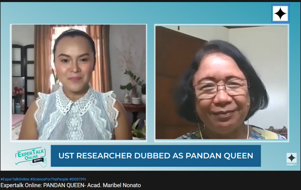 Newly discovered Pandan species ‘Freycinetia nonatoi’ named after UST scientist; ‘Pandan Queen’ speaks on its medicinal attributes at DOSTv’s ‘ExperTalk’