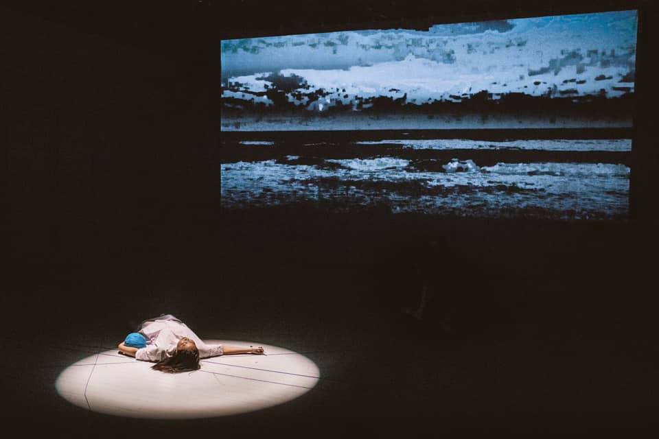 “Guevara's four-hour-long performance "Elegy #8 — The Pacific Ocean" explored the relationship between the artist's body and the representation of the ocean on the screen. …the simulacra of the augmented reality in this performance of grief and solitude, that what he presents as the anxiety of the virtual. The representational image of the ocean serves not as a backdrop, but as the simulacra for a memory.” - Yuan Mor’O Ocampo, Episodi: Signatures vol. 6. 2019