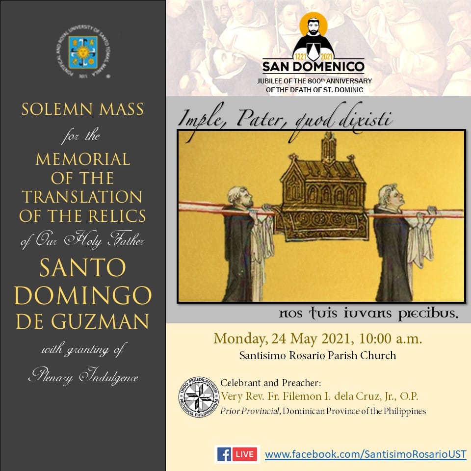 Solemn Mass for the Memorial of the Translation of the Relics of St. Dominic de Guzman