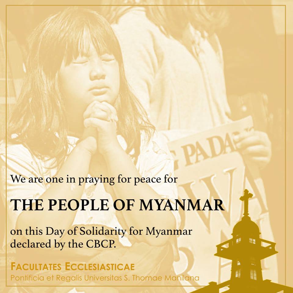 We are one in praying for peace for the People of Myanmar.