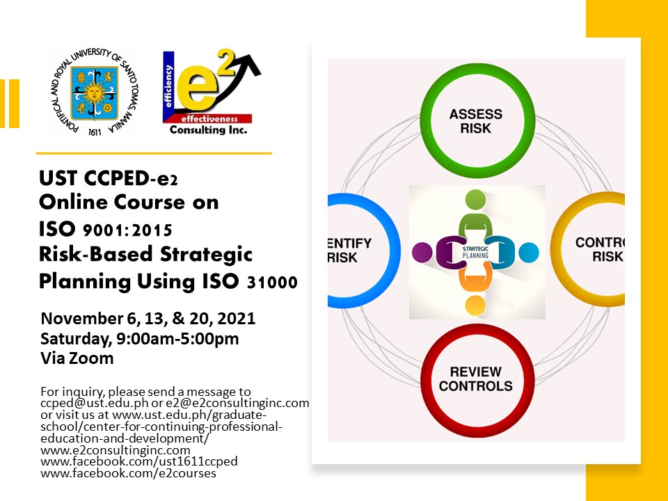 UST CCPED-e2 Online course on ISO 9001 : 2015