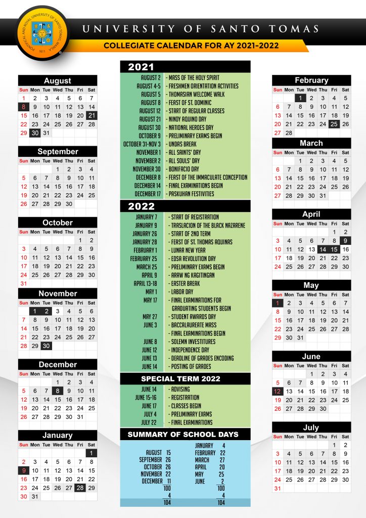 St Thomas Academic Calendar 2022 Academic Calendar -