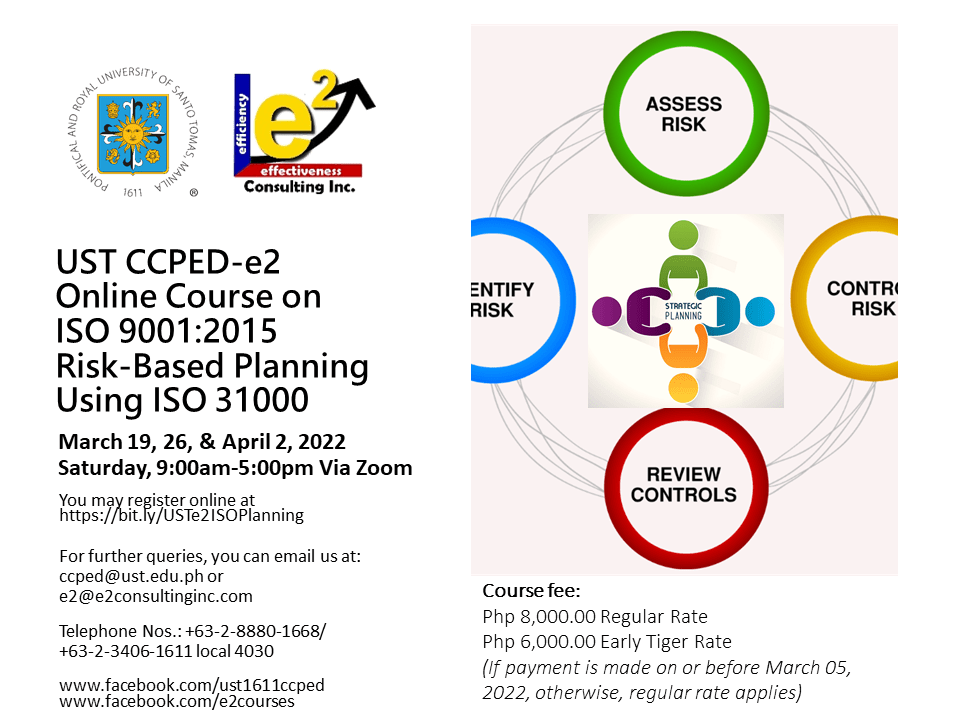 Online Course on ISO 9001:2015 Risk-Based Planning Using ISO 31000