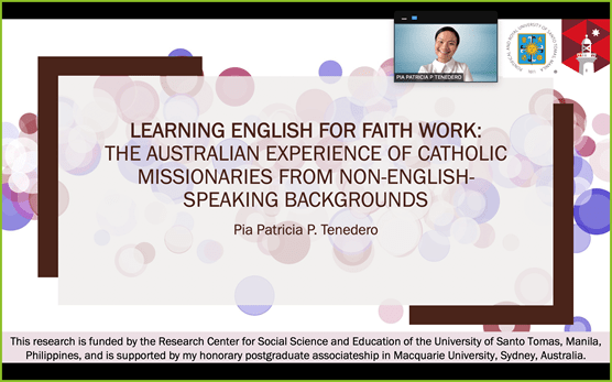 Tenedero of Arts and Letters presents paper on gamification of academic publishing, language acquisition of Catholic missionaries