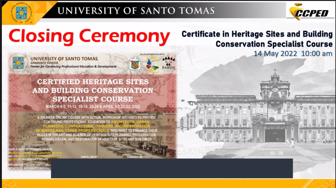 Certified Heritage Sites and Building Conservation Specialist Course