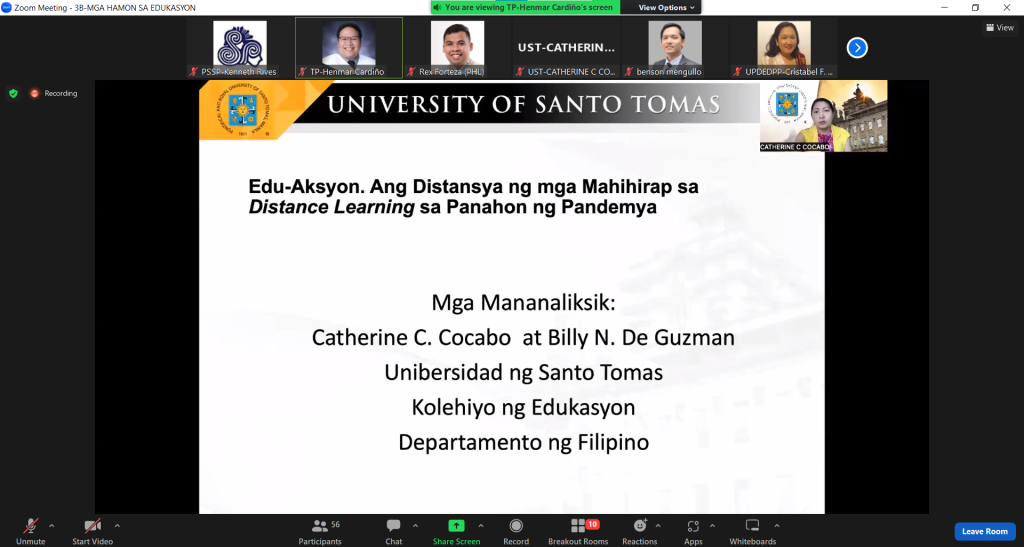 <strong>Fil Dept’s Cocabo, De Guzman share research on distance learning at SP confab</strong>