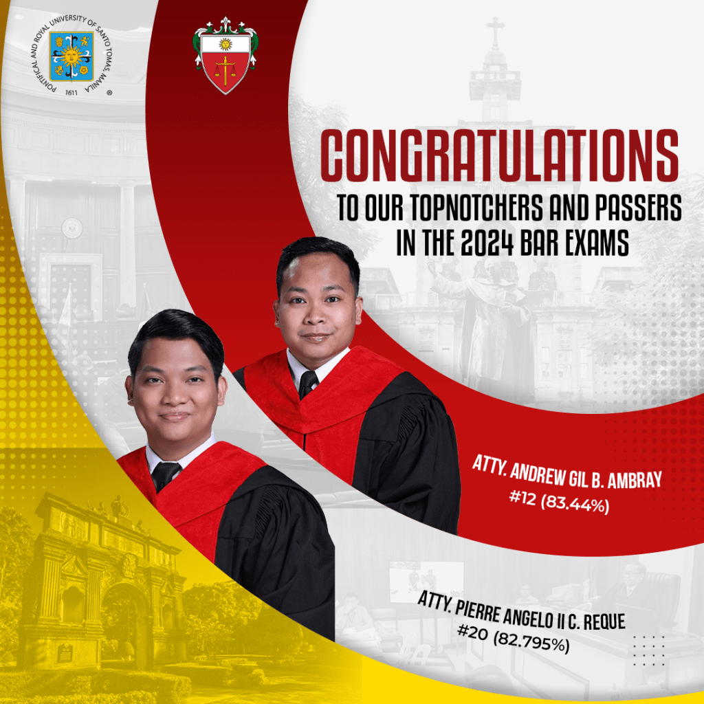 Two Thomasian lawyers reach Top 20 in 2024 bar exams