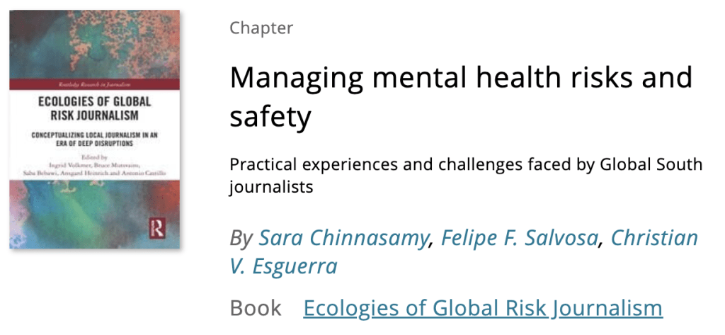 Mental health concerns surface as major concern among journalists covering the pandemic, Thomasian researchers report