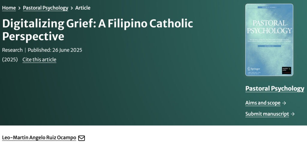 Filipino experience of digitizing grief given focus in new study