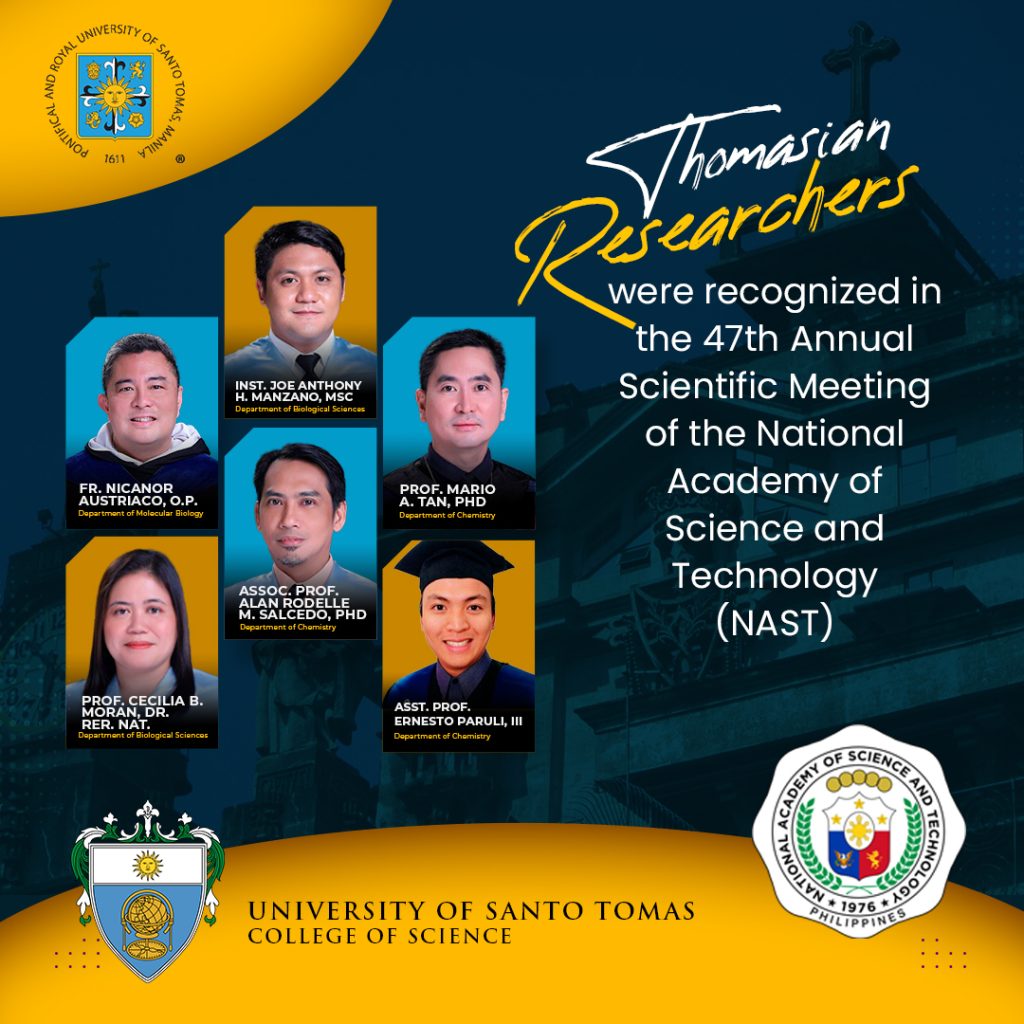 Six Thomasian researchers reap awards in 47th NAST Scientific Meeting